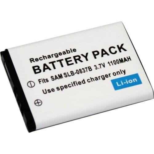 1pc Rechargeable 1100mAh SLB-0837B SLB0837B Battery For Samsung Digimax I6 PMP L50 L60 L80 i70 i70S L700 L700S L73 NV3 NV5 NV7