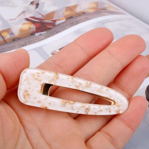 Acrylic with Gold f Hair Clips for Women Cut Hairpin Girl Fashion Jewelry Sweet High Quality Hair Ornament 2021