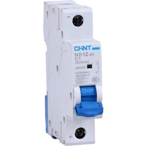 CHINT NB1Z-63 1P DC Circuit Breaker DC MCB Circuit breaker 12V 24V 220V FOR PV ( Solar ) system 20A 32A 40A 230V/400V AC