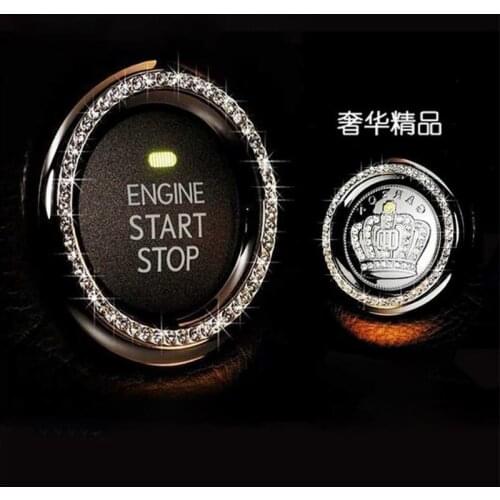 Car decoration shiny ring, badge sticker, key ignition starter and knob ring, car Crystal Rhinestone decoration accessories