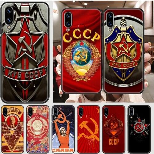 Soviet Union USSR Flag Phone case For Huawei Honor 6 7 8 9 10 10i 20 A C X Lite Pro Play black silicone coque trend cover pretty