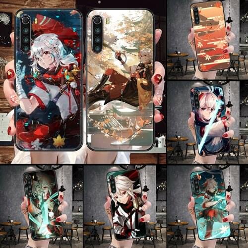 Genshin Impact Kaedehara Kazuha Phone case For Xiaomi Redmi Note 7 7A 8 8T 9 9A 9S 10 K30 Pro Ultra black pretty shell luxury