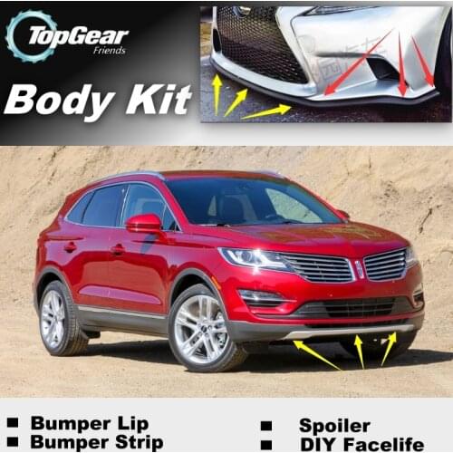 Bumper Lip Deflector Lips For Lincoln MKC 2014~2019 Front Spoiler Skirt For TopGear Friends to Car View Tune / Body Kit / Strip