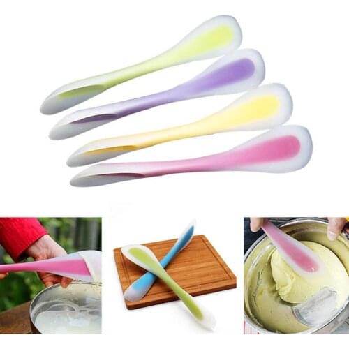 1pc Dual Sided Silicone Spatula Heat-Resistant Non-Stick Cake Spatula Icing Spatula DIY Baking Tools Accessories