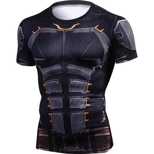 Muscle Man Compression T shirt 3D Printed T-shirt Tights Men Fitness Running Shirt Breathable Sports Fashion Cycling Clothing