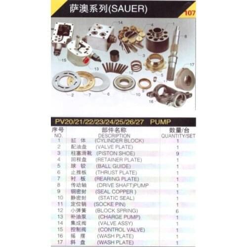 SAUER PV21 Hydraulic Spare Parts