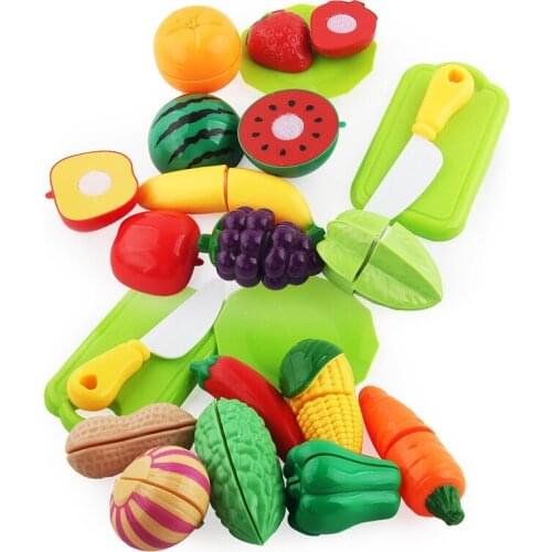 Cutting Food Play Set for Kids Pretend Kitchen Toys Cutting Fruits Vegetables Toy, Pizza with Knives, Pizza Cutter, Accessories