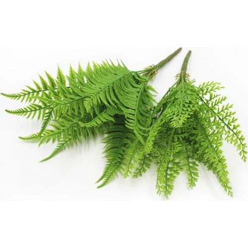 Artificial Green Fern Plastic Flower Handle Persian Grass Pseudoplant Potted Family Garden Wedding Decoration