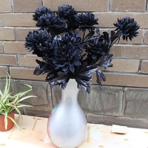Artificial Dahlia Stem Faux Spider Dahlia Flower High Quality Silk Flowers for Halloween Decorations Party Wedding Office Decor