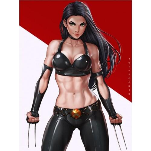 Movie Sexy Strong Woman Fighter Laura Canvas Paintings Custom Print Japanese Anime Video Game Posters Wall Art Pictures for Room