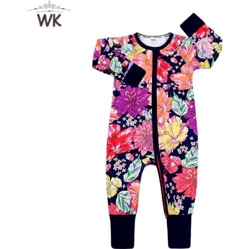 Soft Cotton Baby Unisex Rompers Overalls Newborn Clothes Long Sleeve Roupas de bebe Infantis flower girls clothing Set Jq-467