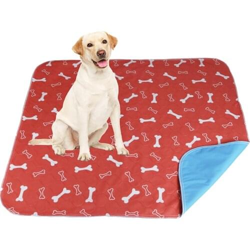 Reusable Pet Urine Pad Washable Dog Cat Diaper Mat 3 Layer Absorbent Dogs Diapers Pads Bone Paw Print For Sofa Bed Floor