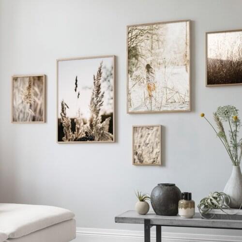 Natural Wheat Leaf Plant Line kiss Quotes Nordic Posters And Prints Wall Art Canvas Painting Wall Pictures For Living Room Decor