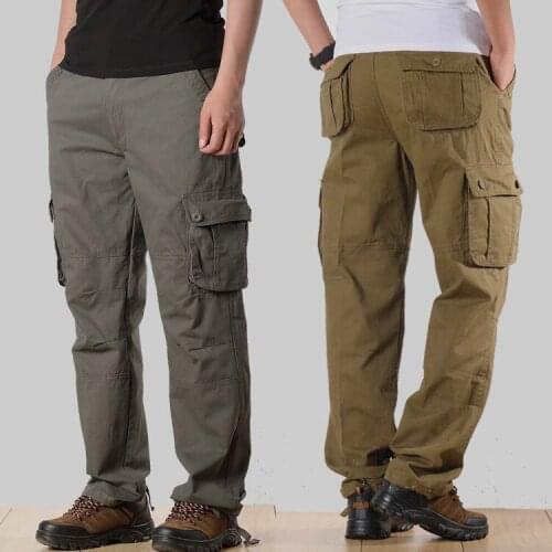 2022 Mens New Casual Pants Multi-Pocket Workwear Trousers