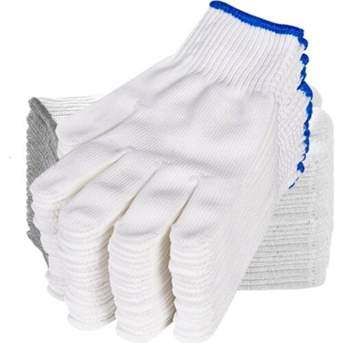 1 Pair White Yarn Gloves Inspection Cotton Work Gloves Driver Lightweight Hight Quality Apparel Accessories