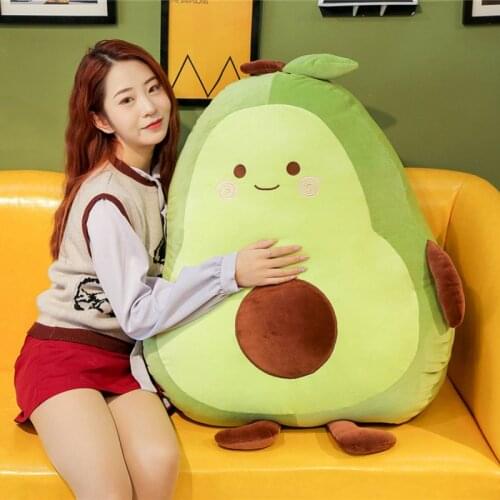 Big Size Avocado Plush Toy Shaped Fruit Series Cute Kawaii Stuffed Soft Pillow Cushion Lovely Doll Girl Birthday Valentine Gift