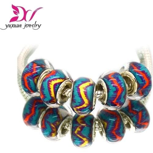 Silver Plated Purple DIY Bead Charm Acrylic Big Hole Beads Fit Women dora Bracelet & Bangle Jewelry joyas de plata 925