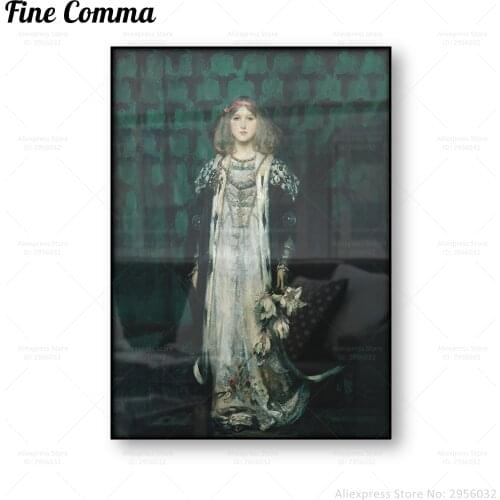 Portrait of Magnolia Poster Vintage Painting Reproduction Wall Art Canvas Print Home Decoration Wall Decor Housewarming Gift