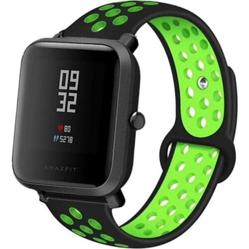 20mm Watchband For Xiaomi Amazfit Bip lite Silicone Breathable Sport Bracelet For Huami Amazfit GTS GTR 42mm Reverse Buckle Band