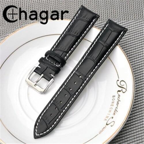 New belt 18mm 19mm 20mm 21mm 22mm 24mm Soft Sweatband Leather Strap High quality Steel Buckle Wrist accessories WatchBand