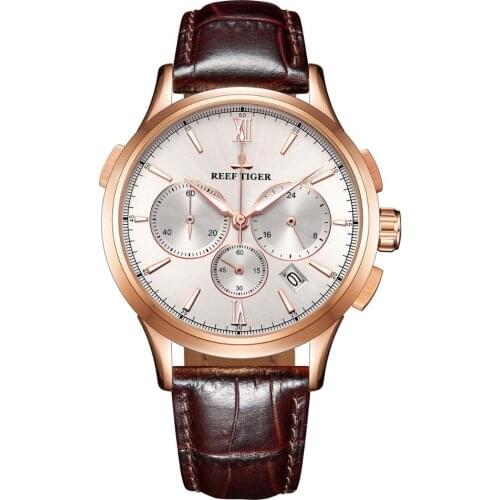 Reef Tiger men watch,mens chronograph watches man luxury brand waterproof quartz wristwatch fashion clock dress timepiece reloj