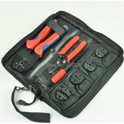 Manual crimping tool kit for crimping terminal with cable stripper and cutter,screwdriver and replaceable dies,crimping tool set