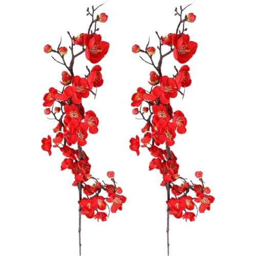 Chinese Style Silk Cloth 2 Kinds Plum Wreath Home Decoration Pastoral Outdoor Fake Flowers Accessories Party Simulation Flower