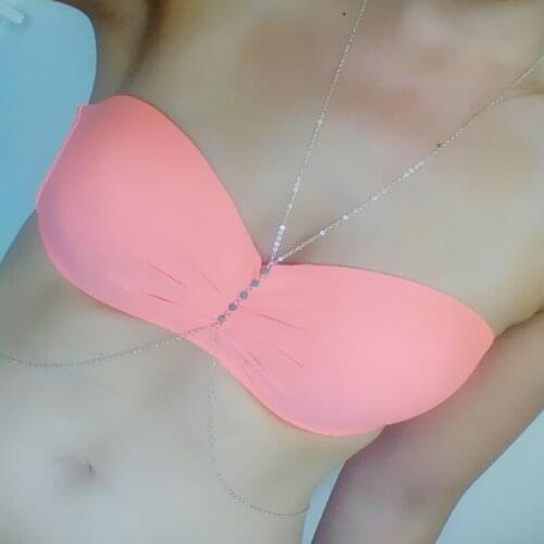 Sexy Bod Chain Harness Belly of Blue Beads Bohemia Bikini Crossover Chain Gold Color Necklace Beach Jewelry