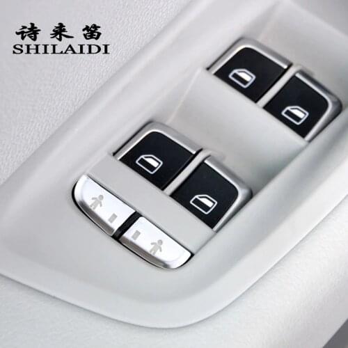Car Styling for Audi A6 A7 C7 S6 S7 RS6 RS7 Interior Door Window Glass Switch Armrest panel Child safety buttons Covers Stickers