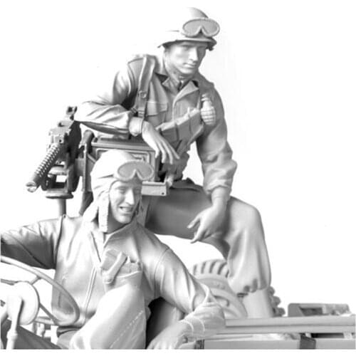Unassambled 1/16 modern crew include 2 man (NO CAR ) Resin figure miniature model kits Unpainted