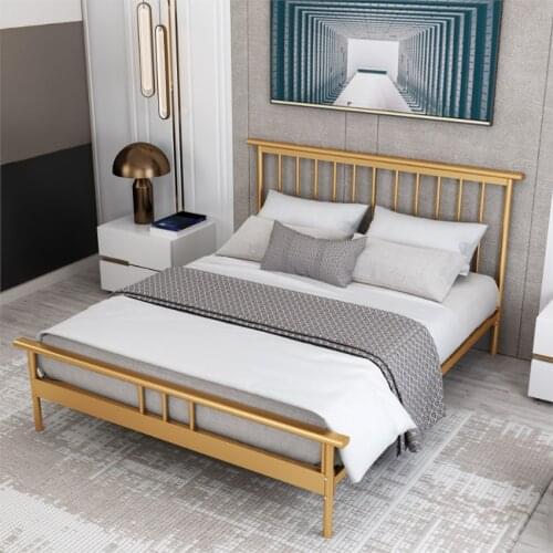 150×200CM Iron Bed Frame Nordic Simple Modern Single Double Bedroom Teenage Adult Dormitory Bed Furniture Home Bed Furniture