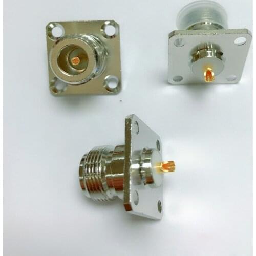 10pcs/50pcs N type female jack RF COAX connector 4-hole panel mount square 25x25mm w.solder cup