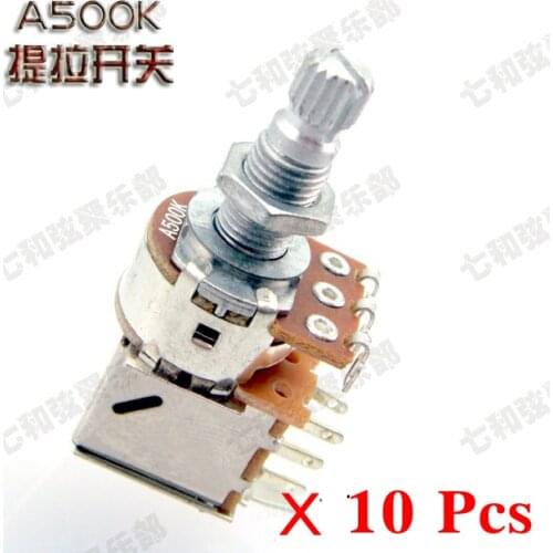 10 Pcs/lot A500K Push Pull Guitar Control Pot Potentiometer Guitar part