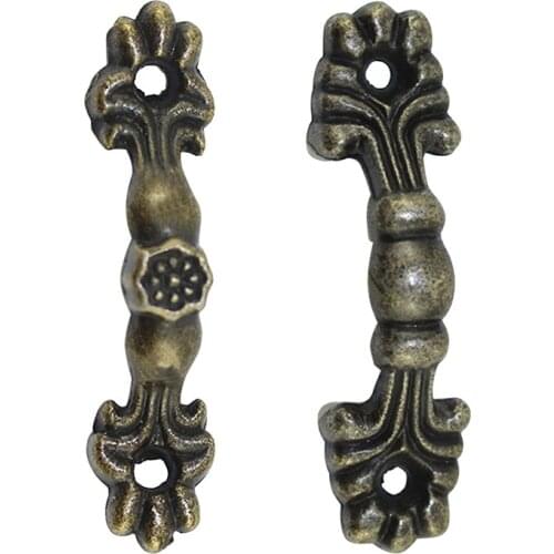 10 Pcs European Style Metal Bronze Jewelry Box Case Wooden Box Handle Drawer Knob Cabinet Pulls Handle