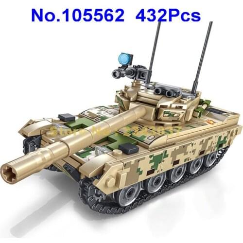 105562 432pcs Military Heavy Main Vt-4 Battle Tank Army Ww2 World War Ii Weapon 2 Building Blocks Toy