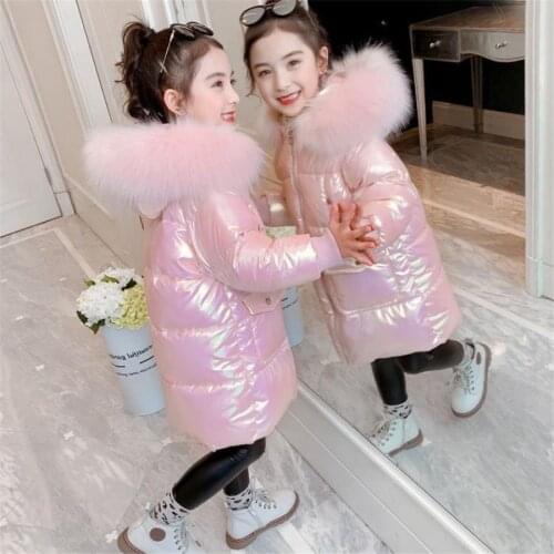 2020 Fashion Brand Girl Down Jacket Warm Child Down Parkas Coat Big Fur Kid Teenager Thickening Outerwear For Cold Winter3-14T