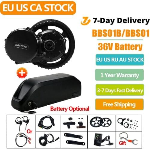36V250W Bafang BBS01B BBS01 Mid Drive Motor Electric Bike Conversion Kit with Lithium Battery 36V13/15.6/20AH Bicycle Battery