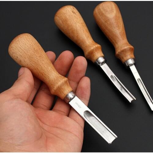 4 6 8mm Leather Edge Beveler Tool, Wide Mouth Leathercraft Skiving Beveler, DIY Shallow Skiving Trimming Press Thinning Shovel