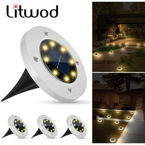 8 Led Solar Charging Outdoor Floor Light Garden Decoration Landscape Led Lamp Spotlight Warm & White Light Fashion simple style