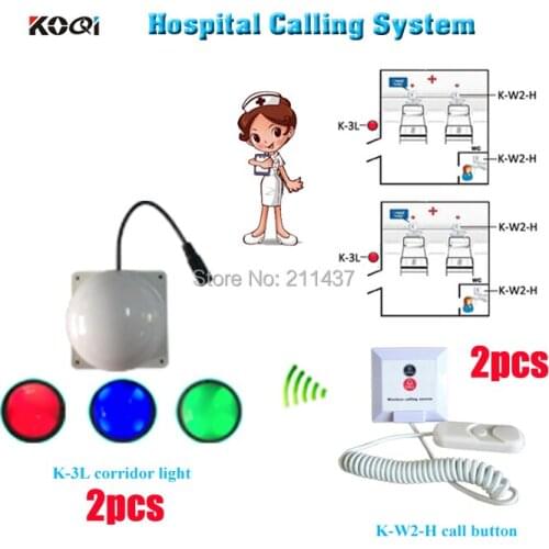 Wireless patient call bell K-W2-H call for patient in the sickroom and corridor light for nurse from outside
