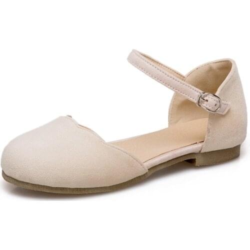 Big Size 11 12 summer flat sandals ladies women shoes woman One-word Button Flat Bottom Baotou Sandals