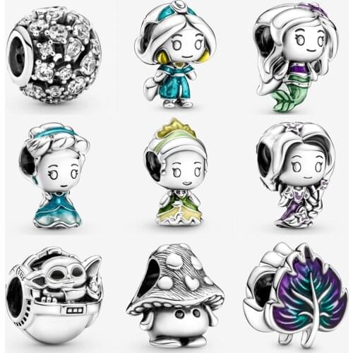 2020 New 100% Real 925 Sterling Silver Polished Crown O Carriage Charm Fit pandora Charm bracelet Bangle Bead DIY Jewelry