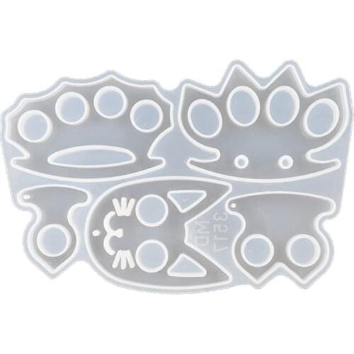 Self-Defense Finger Keychain Epoxy Resin Mold Anti-Wolf Knuckles Keyring Mould