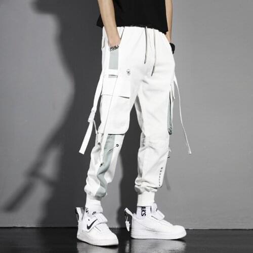 Autumn Sports Pants Overalls Mens Fashion Brand Loose Hip Hop Cargo Student Baggy Black Pants Japanese Streetwear Wide Leg Pant