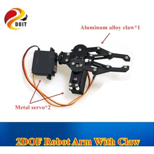 Black 2 DOF Manipulator Mechanical Arm Gripper Clamp kit for Robot MG996R DIY RC Toy Parts