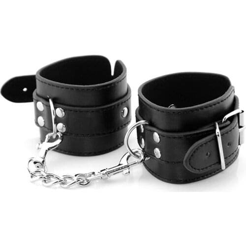 Erotic PU Leather Handcuffs Fetish Slave Bdsm Bondage Restraints Hand Cuffs Goods for Adults Foreplay Games Sex Toys for Couples