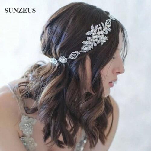 Hot Selling Crystal Pearls Head Chain Bridal Hair Sash Wedding Accessories Bridal Hats SQ069