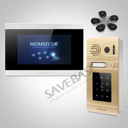HOMSECUR 7" Hands-free Video&Audio Smart Doorbell with RFID Access for Apartment BC071-G+BM715-S