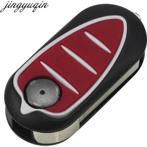 Jingyuqin 10pcs/lot REMOTE CAR KEY SHELL for Alfa Romeo Mito Giulietta GTO 159 3 BUTTON FLIP FOLDING FOB CASE BLADE