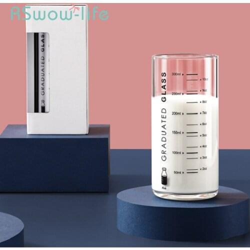 Creative Cute Breakfast Milk Cup Household Transparent Water Cup High Temperature Resistant Food Grade High Borosilicate Glass